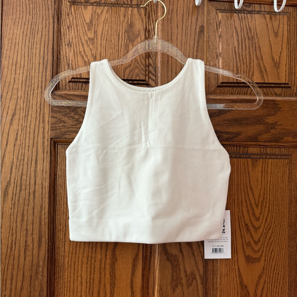Girlfriend Collective White Crop Top